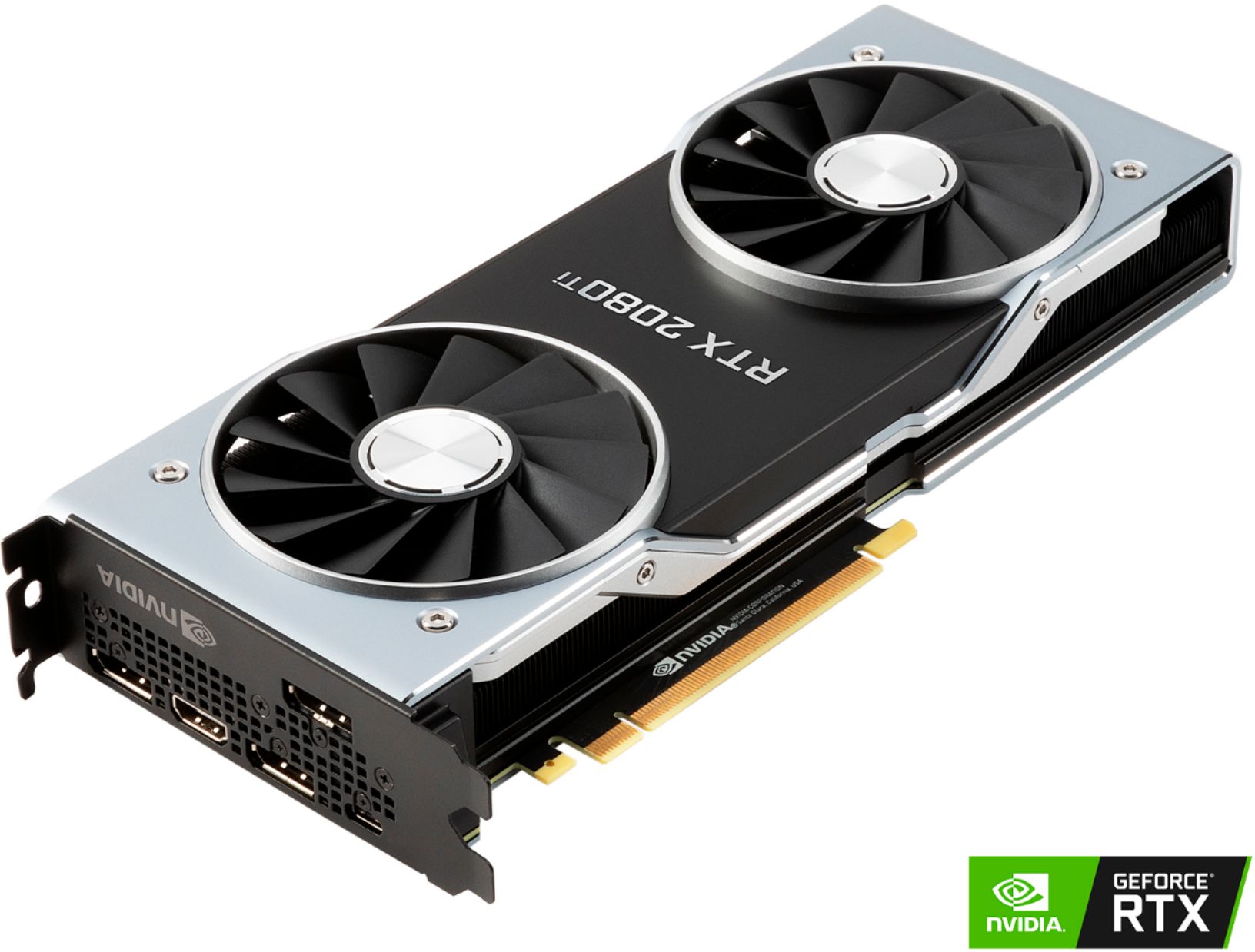 NVIDIA GeForce RTX 2080 Ti Founders Edition 11GB GDDR6 PCI Express 3 NVIDIA GeForce RTX 2080 Ti Founders Edition 11GB GDDR6 PCI Express 3.0 Graphics Card